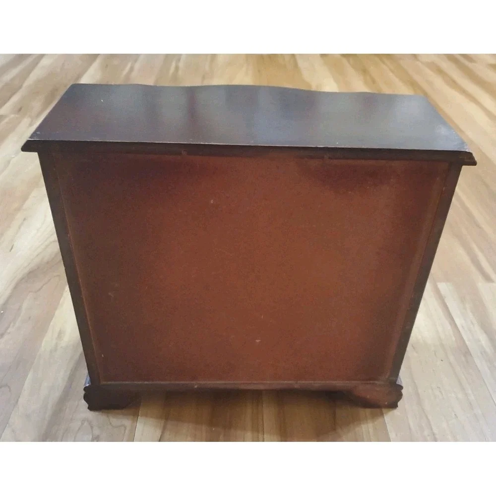 Vintage Wooden Armoire Style Jewelry Box Multiple Drawers FLAWED